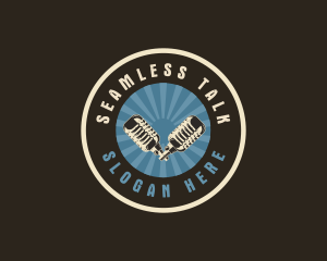 Microphone Talk Show Podcast logo design