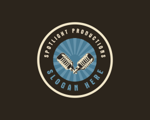 Microphone Talk Show Podcast logo design