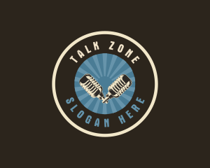 Microphone Talk Show Podcast logo design