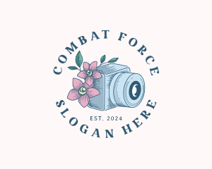 Flower Photography Camera Logo