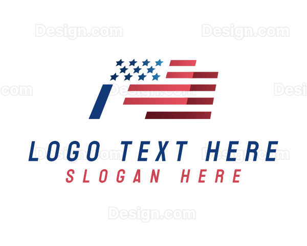 Patriotic American Flag Logo