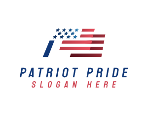 Patriotic American Flag logo design