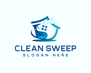 Home Disinfection Cleaning logo design