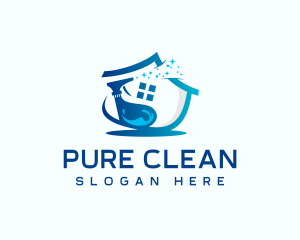 Home Disinfection Cleaning logo design