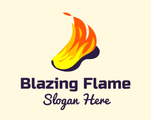 Flaming Sneaker Shoe  logo design