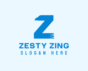 Blue Eagle Bird Letter Z logo design