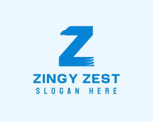 Blue Eagle Bird Letter Z logo design