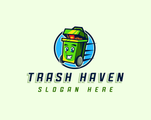 Trash Bin Recycling logo design