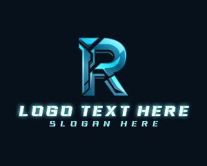 Technology Cyber Letter R logo