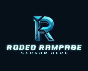 Technology Cyber Letter R logo design