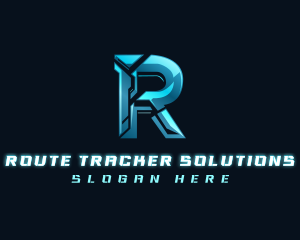 Technology Cyber Letter R logo design