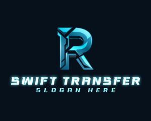 Technology Cyber Letter R logo