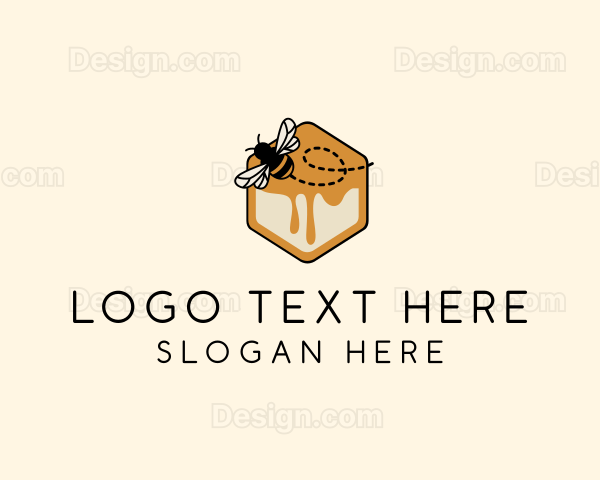 Hexagon Honey  Bee Logo