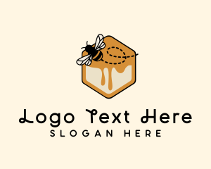 Hexagon Honey  Bee logo