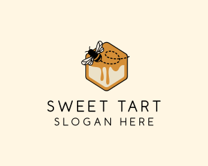 Hexagon Honey  Bee logo design