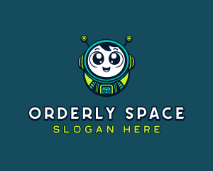 Cartoon Space Astronaut logo design