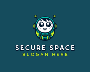 Cartoon Space Astronaut logo design