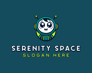 Cartoon Space Astronaut logo design