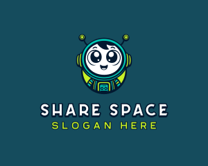 Cartoon Space Astronaut logo design