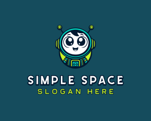 Cartoon Space Astronaut logo design