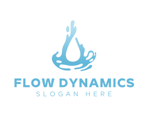 Abstract Clean Water Flow logo design