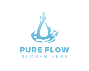 Abstract Clean Water Flow logo design