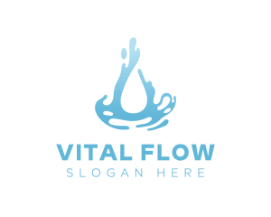 Abstract Clean Water Flow logo design