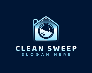 Laundromat Wash Cleaning logo design