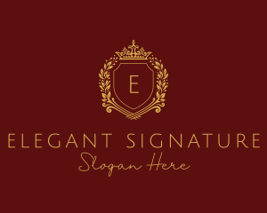 Elegant Crown Shield logo design