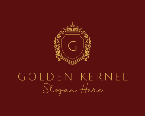 Elegant Crown Shield logo design