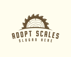 Saw Blade Wood Trunk logo design