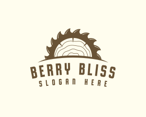 Saw Blade Wood Trunk logo design