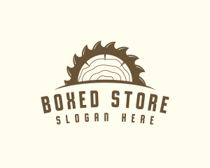 Saw Blade Wood Trunk logo design