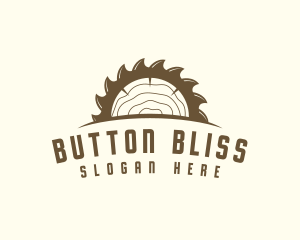 Saw Blade Wood Trunk logo design