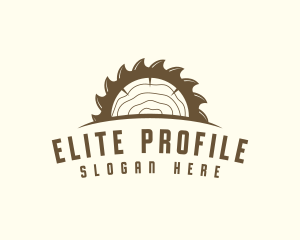 Saw Blade Wood Trunk logo design