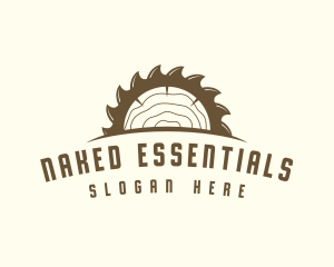 Saw Blade Wood Trunk logo design