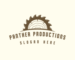 Saw Blade Wood Trunk logo design