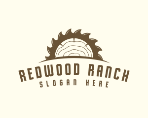 Saw Blade Wood Trunk logo