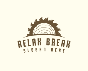 Saw Blade Wood Trunk logo design