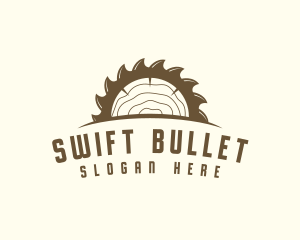 Saw Blade Wood Trunk logo design