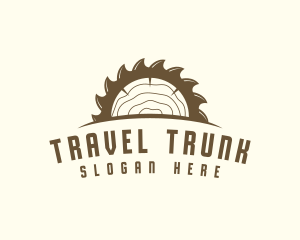 Saw Blade Wood Trunk logo design