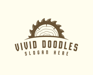 Saw Blade Wood Trunk logo design