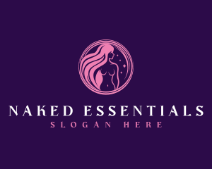 Woman Stars Hair logo design