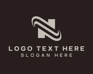 Generic Swoosh Brand Letter N logo