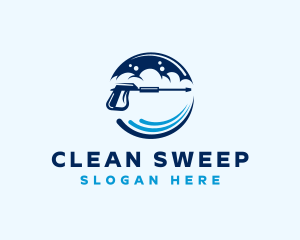 Pressure Washer Cleaning Suds logo design