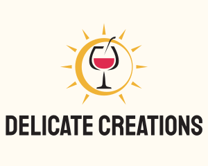 Daytime Wine Glass logo design