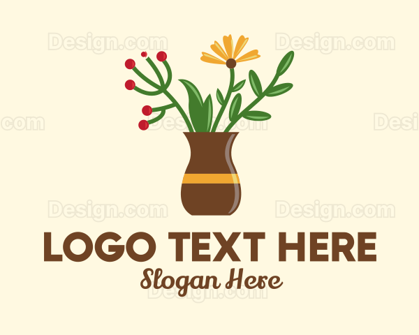 Flower Vase Decor Logo