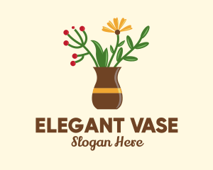 Flower Vase Decor  logo design