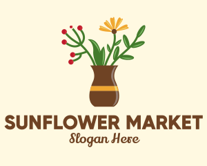 Flower Vase Decor  logo design