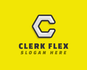 Hexagon Business Cog Letter C logo design